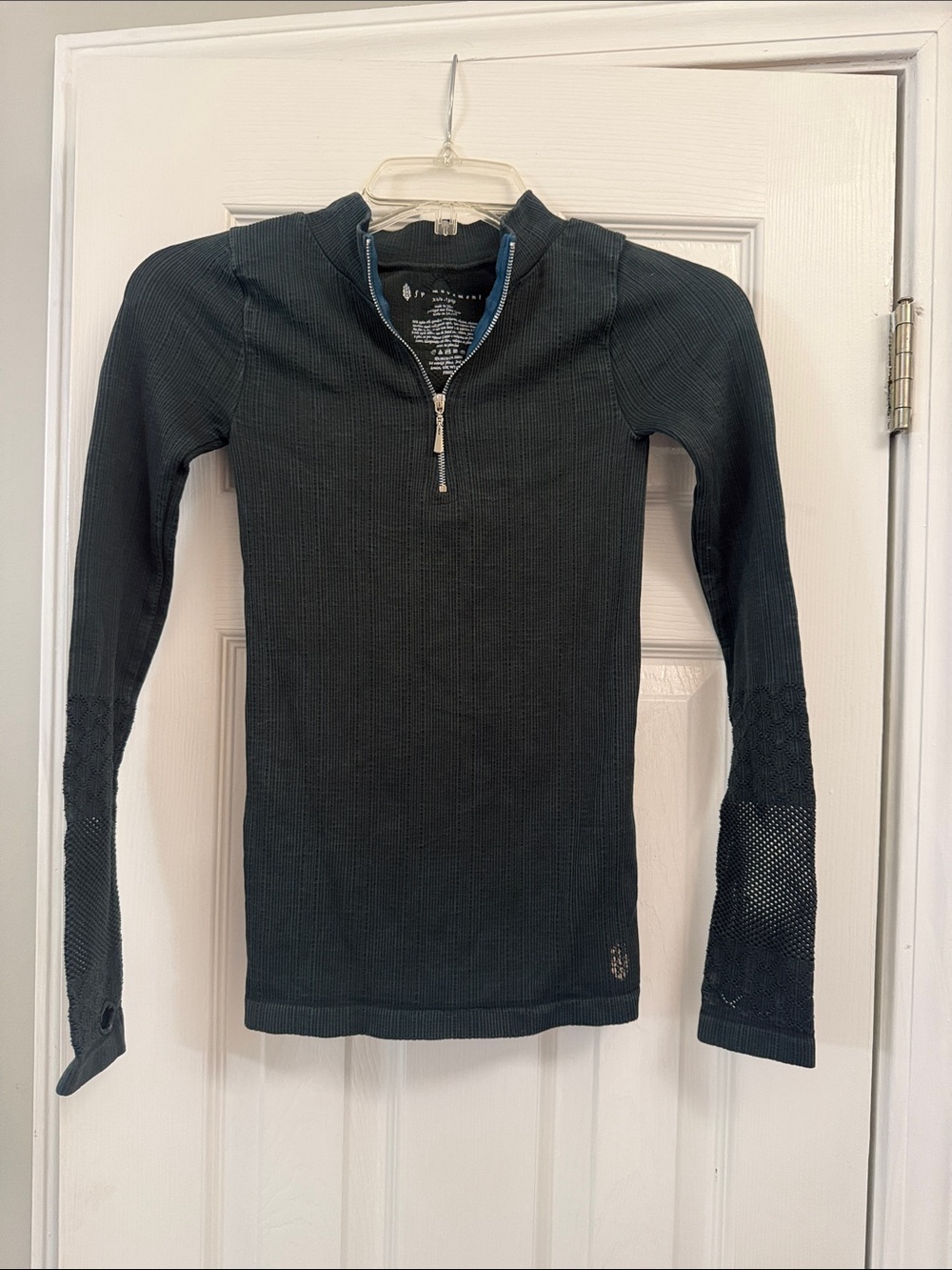FP Movement by Free People Hunter Green Half-Zip Thermal Pullover